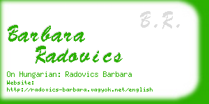 barbara radovics business card